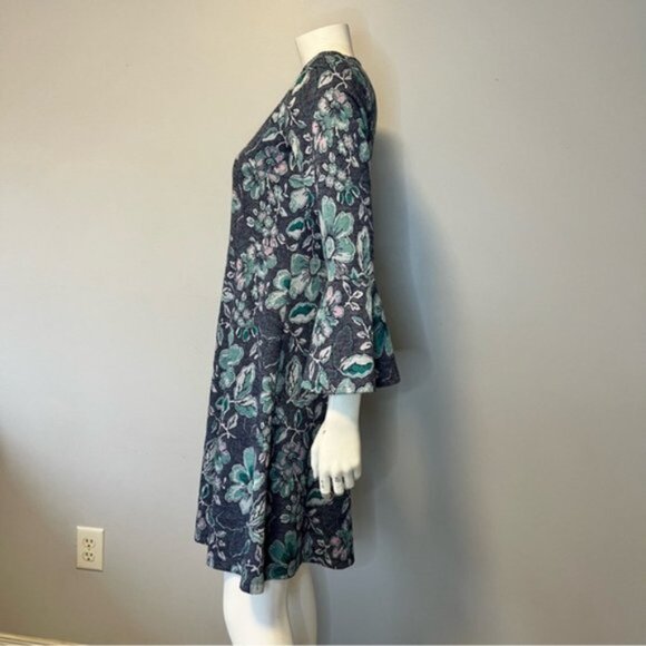 Anthropologie Maeve Blue Gray Florence Swing Dress Size Small - Picture 6 of 12